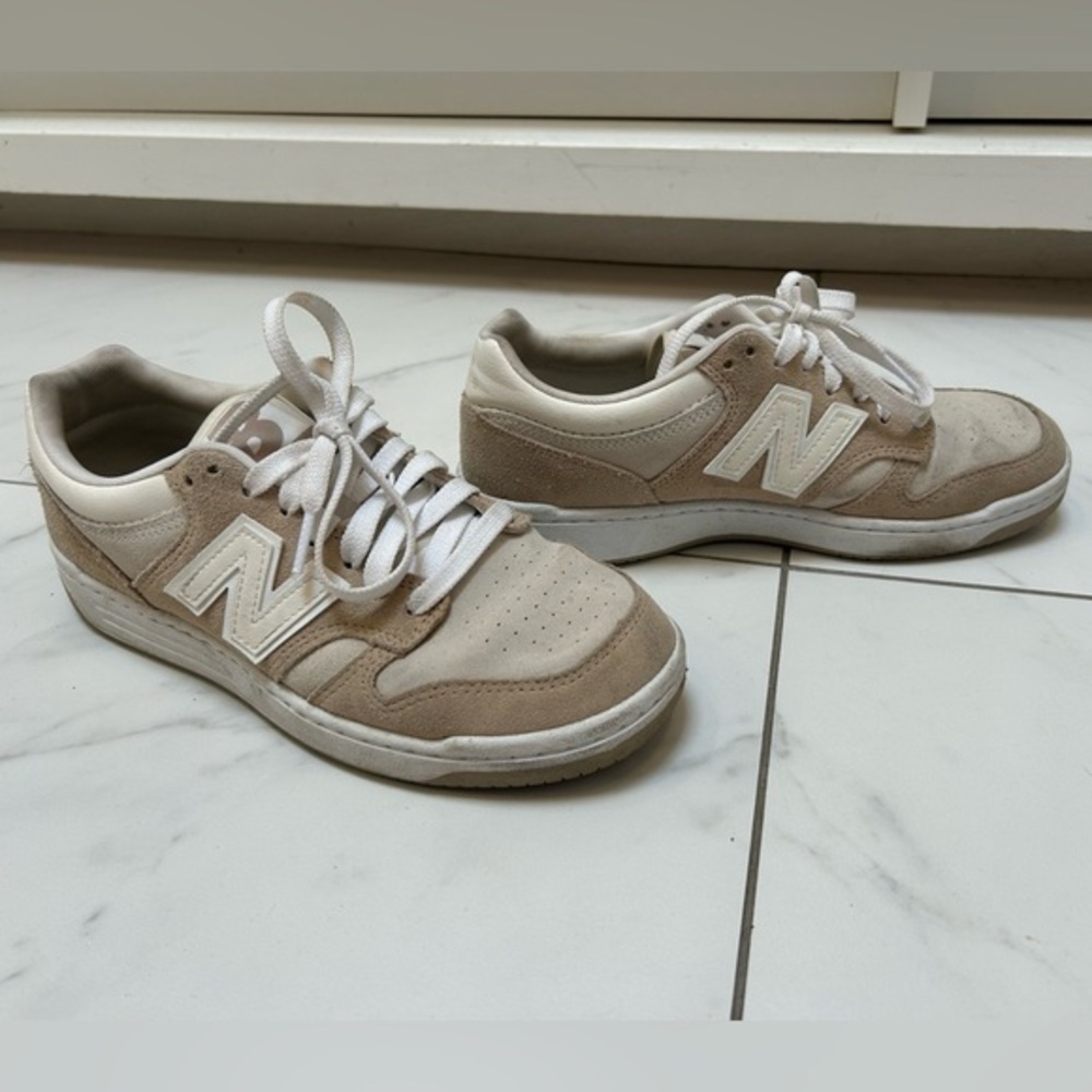 New Balance Neutral Beige and Cream Low-Top Sneakers
